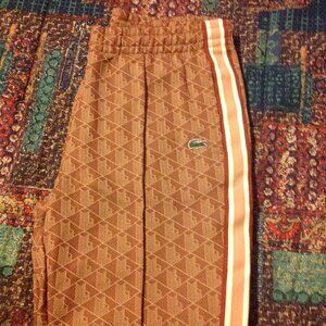 Lacoste Men's XL Monogram Jacquard Tracksuit Pants with Multicolor Accents - NWT